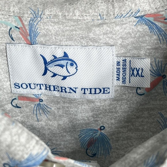 Southern Tide Gray Floral Casual Button Down Shirt - Picture 4 of 5